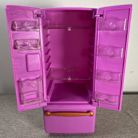 Our Generation Gourmet Kitchen Purple Refrigerator For 18" Dolls NO ACCESSORIES - Picture 5 of 14